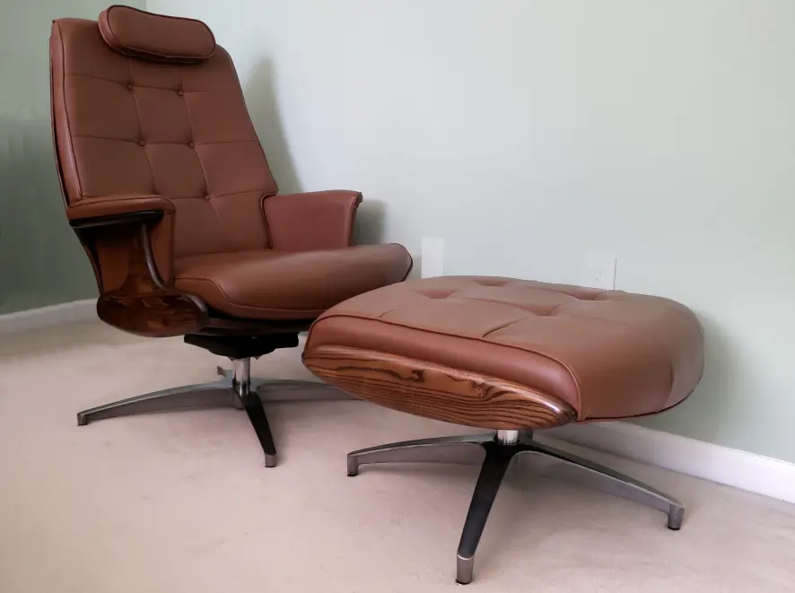 Vintage furniture restoration - Heywood Wakefield Lounge Chair and Ottoman